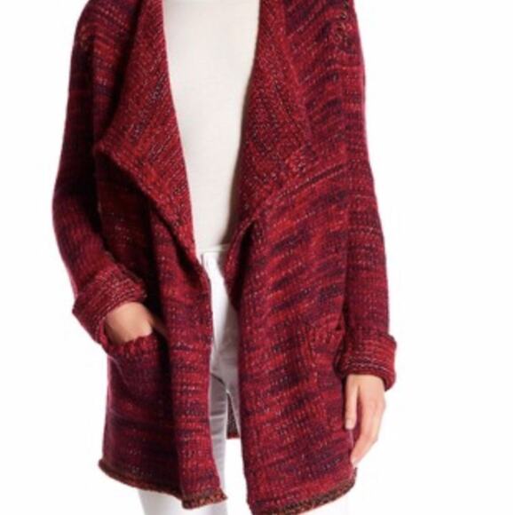 Zadig & Voltaire Daphnee Pegasus Open Cardigan Alpaca Blend in Red Marled Size S - Picture 1 of 13